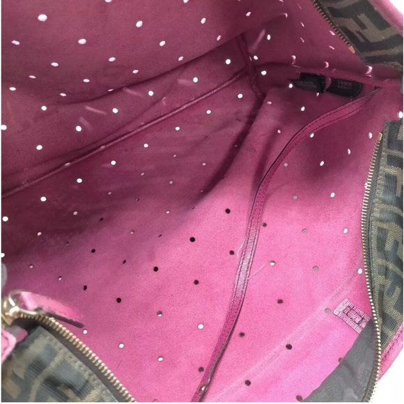 Fendi Perforated Leather Tote with Zucca Fabric Trim — Super Cool Bag!!! - Picture 8 of 10